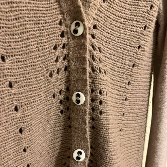 FREE PEOPLE Sweater Coat/Cardigan - Size Large - Button Closure Lace Detail - Picture 3 of 5